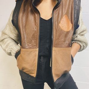 Vintage 90’s leather vest woman